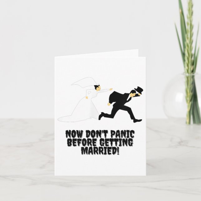 Funny design _ Bride fortsätter Groom _ Dont Panic Kort (Framsida)