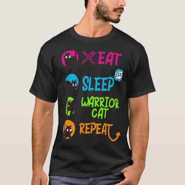 Funny design för matta vilolägesklara Cat-upprepad T Shirt (Framsida)