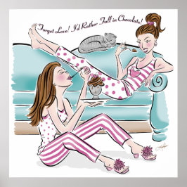 Funny Dessert Friends Glöm att Poster Kärlek