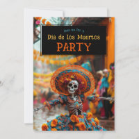 💀 Funny Día de Muertos-partiets inbjudan