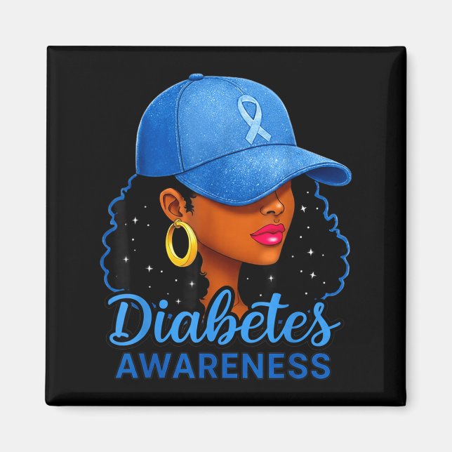 Funny Diabetes Awareness Month Black Women  Magnet (Framsidan)
