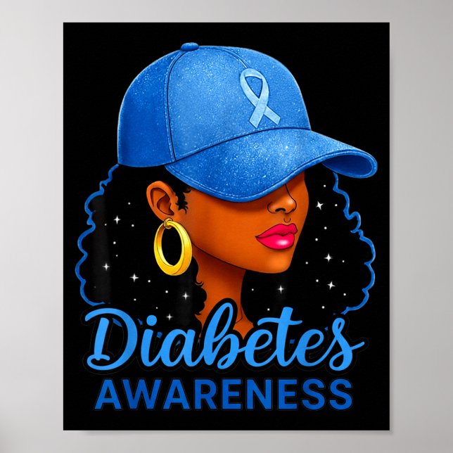 Funny Diabetes Awareness Month Black Women  Poster (Framsidan)