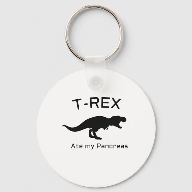 Funny Diabetes T-rex Ate my Pancreas Nyckelring (Framsida)