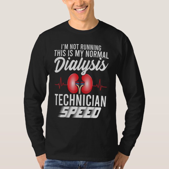 Funny Dialysis Technician Speed Heartbeat Dialysis T Shirt (Framsida)