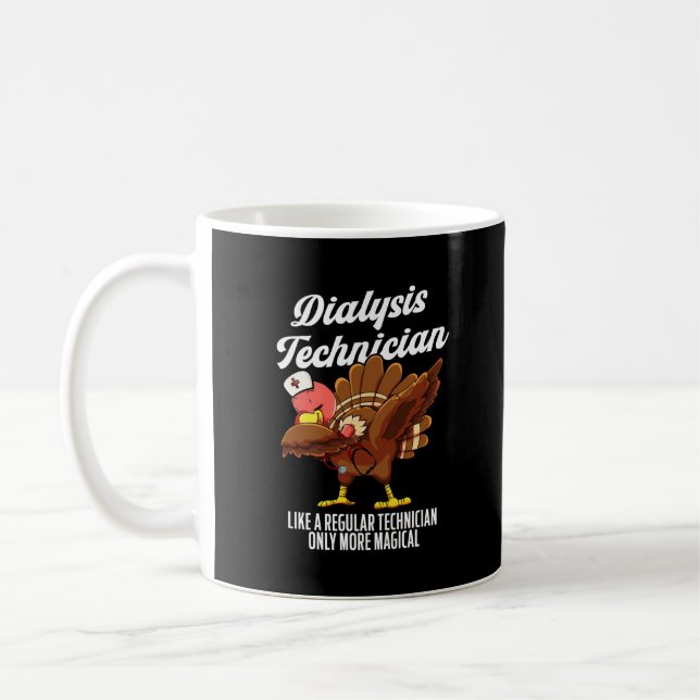 Funny Dialystekniker Thanksgiving Turkiet Dab Kaffemugg (Vänster)