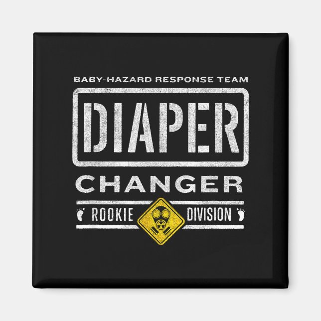 Funny Diaper Changer Duty - Expecting Baby New Dad Magnet (Framsidan)