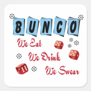 Funny Dice Girls Night Out Bunco Fyrkantigt Klistermärke
