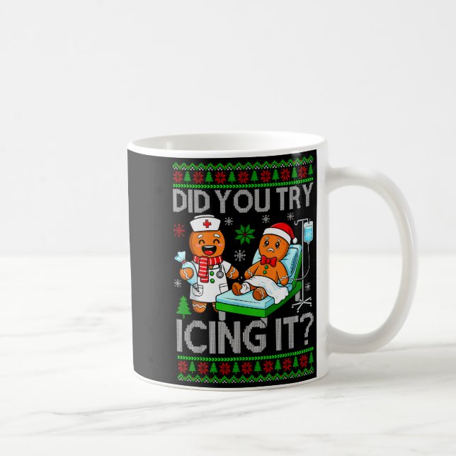 Funny Did You Try Icing It Christmas Gingerbread X Kaffemugg (Höger)