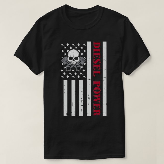 Funny Diesel Mechanic Motorcle American Diesel P T Shirt (Design framsida)
