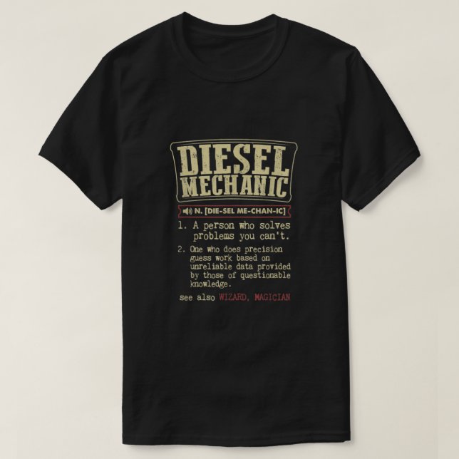 Funny Diesel Mechanice t shirts vintage des (Design framsida)