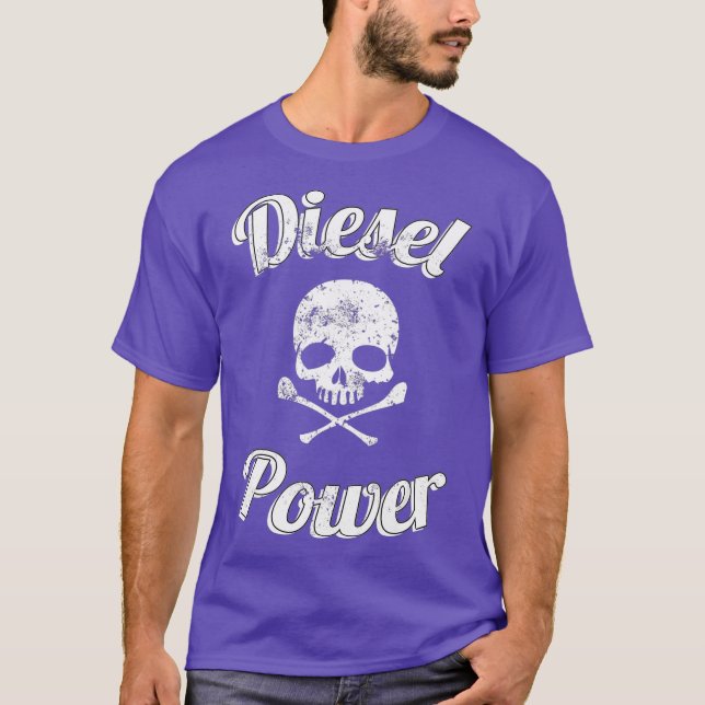 Funny Diesel Power Skull Turbo Diesels Lastbilar T Shirt (Framsida)