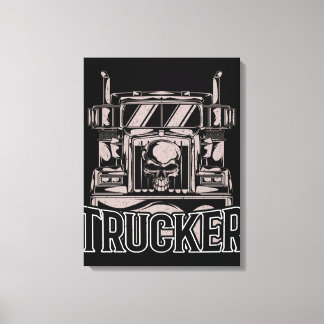 Funny Diesel Trucker Big Rig Semi Canvastryck