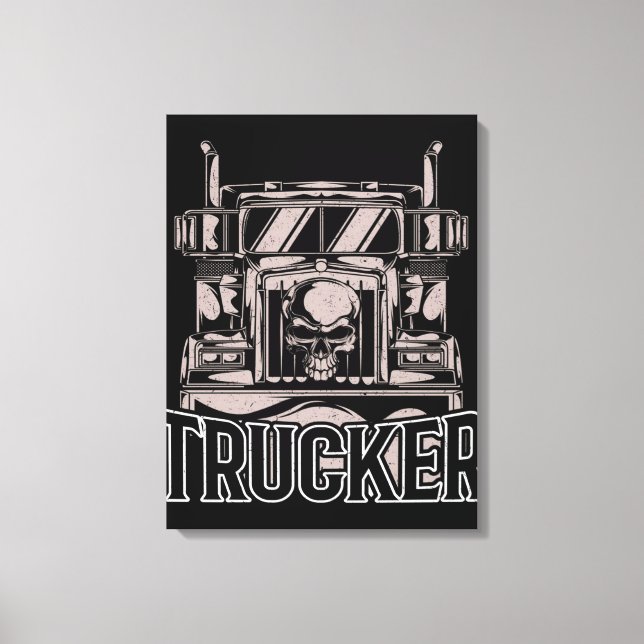 Funny Diesel Trucker Big Rig Semi Canvastryck (Framsida)