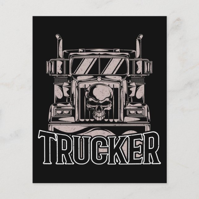 Funny Diesel Trucker Big Rig Semi Flygblad (Framsidan)