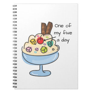Funny Diet Quote Ice Cream Sundae Anteckningsbok