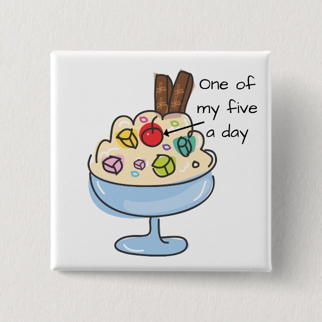Funny Diet Quote Ice Cream Sundae Knapp (Framsida)