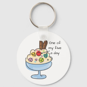 Funny Diet Quote Ice Cream Sundae Nyckelring