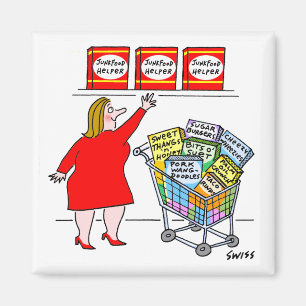 Funny Diet Reminder Dieting Tecknad Kitchen Magnet