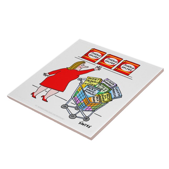 Funny Diet Reminder Dieting Tecknad Kitchen Trivet Kakelplatta (Sidan)