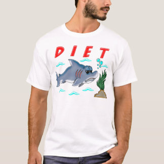 Funny Diet Tecknad Shark Humor Sarkastic Design T Shirt