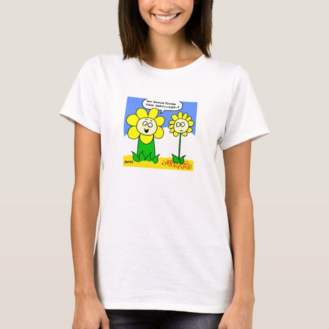 Funny Dieting Flower Tecknad Dam T-Shirt (Framsida)