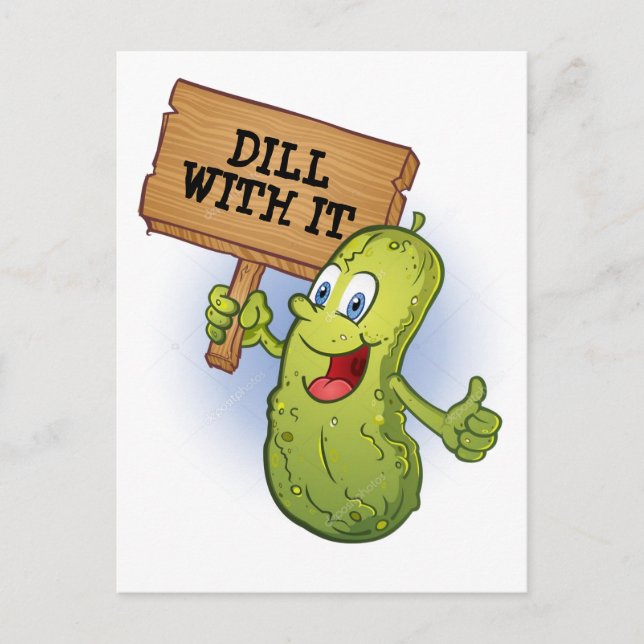 Funny Dill Pickle Pun Vykort (Framsida)