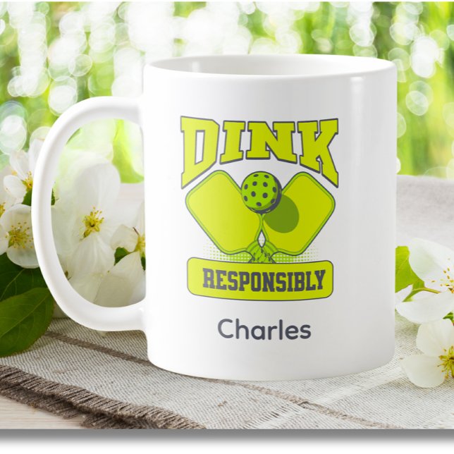 Funny Dink Responsible Pickleball Kaffemugg (Skapare uppladdad)