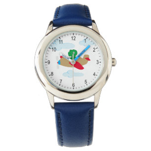 Funny dino som flyger från flygplan armbandsur