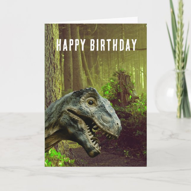 Funny Dinosaur-ålderns födelsedagskort Kort (Framsida)