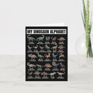 Funny Dinosaur Alphabet ABC för Boys Dino Älskare Kort