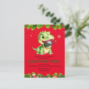 Funny Dinosaur äter Gnome Julgran party-gåva Inbjudan Vykort