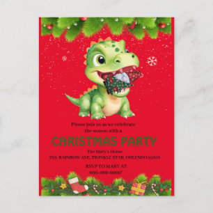 Funny Dinosaur äter Gnome Julgran party-gåva Vykort