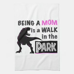 Funny Dinosaur Att vara A Mamma är en promenad i p Kökshandduk