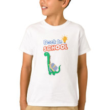 Funny Dinosaur back to school med ryggsäcksbarn