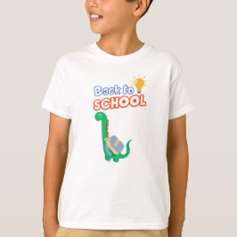 Funny Dinosaur back to school med ryggsäcksbarn T Shirt