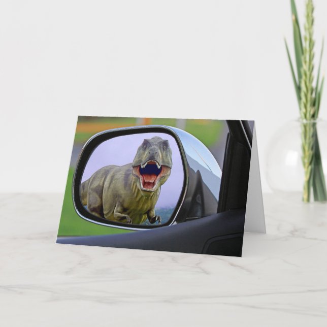 FUNNY DINOSAUR BIRTHDAY-KORT KORT (Framsida)