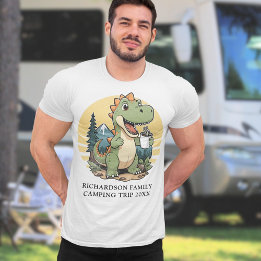Funny Dinosaur Camper Anpassningsbar Family Campin T Shirt