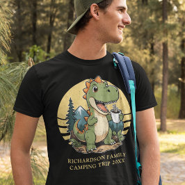 Funny Dinosaur Camper Anpassningsbar Family Namn C T Shirt