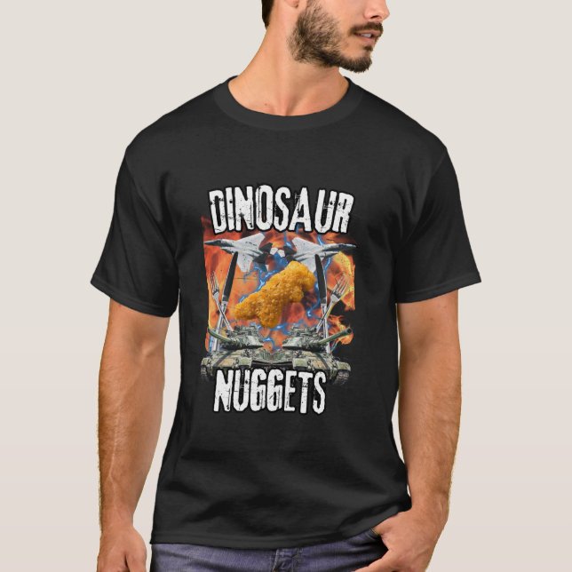 Funny Dinosaur Chicken Nugget Bootleg Hardcore Fla T Shirt (Framsida)