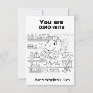 funny Dinosaur Coloring Maze Classroom Valentine  Tack Kort