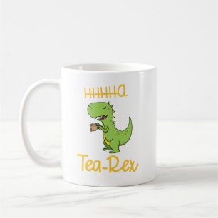 Funny Dinosaur Drinking Tea Rex Tyrannosaurus Kaffemugg