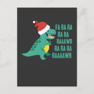 Funny Dinosaur Fa Ra Rawr Rawr jul TRex julafton Vykort