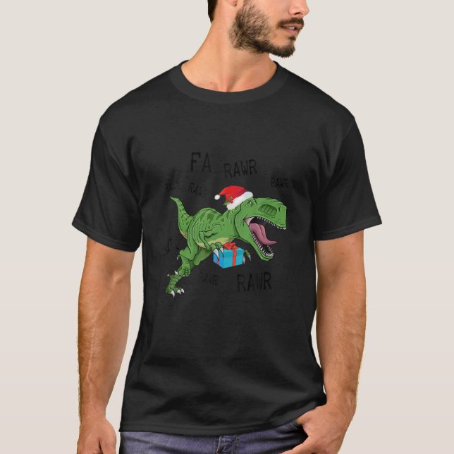 Funny Dinosaur Fa Ra Rawr Rex jul Boys Julafton T Shirt (Framsida)