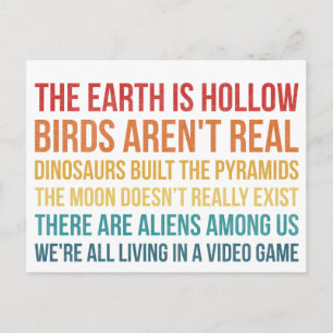 Funny Dinosaur Flat Earth Alien Conspiracy Teory Vykort