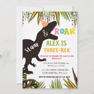 Funny Dinosaur-födelsedagsinbjudan Inbjudningar