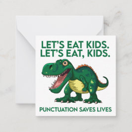 Funny Dinosaur Grammar Lesson Anteckningskort