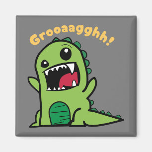 Funny Dinosaur Grooaagghh - Lustigt Little Dinosau Magnet
