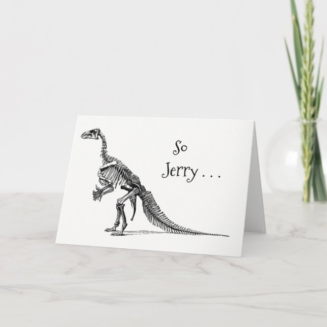 Funny Dinosaur Humor Lägg till en Namn-födelsedag  Kort (Framsida)
