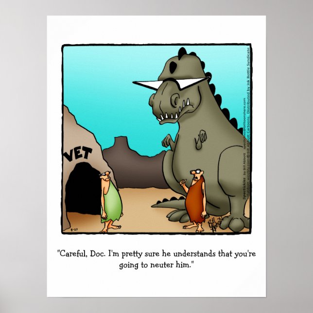Funny Dinosaur Humor Poster Gift (Framsidan)