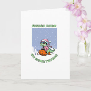 Funny Dinosaur-jul Kort